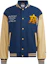 Buy 阿迪达斯原创蓝色复古大学风字母棒球夹克 HZ7092