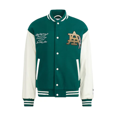 adidas Originals Mc Varsity Jkt Multicolor Printed Thick Jacket Green Men. HZ7093