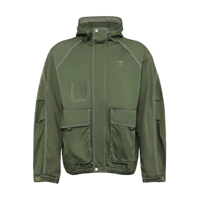 adidas Originals Men’s WW Hooded Jacket Military Green Embroidered Logo HM8017