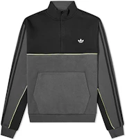 adidas Originals Mod Half Zip Sweatshirt Black Retro Style Jacket FM1403 adidas Originals Mod Half Zip Sweatshirt Black Retro Style Jacket FM1403
