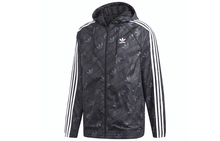 Order adidas Originals 黑色單色風衣連帽運動外套 ED7047