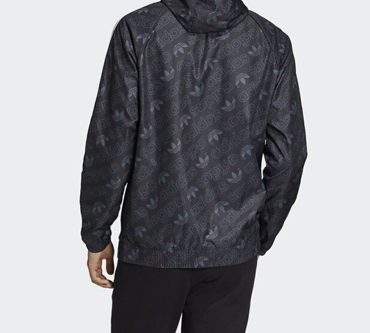 Details for adidas Originals 黑色單色風衣連帽運動外套 ED7047