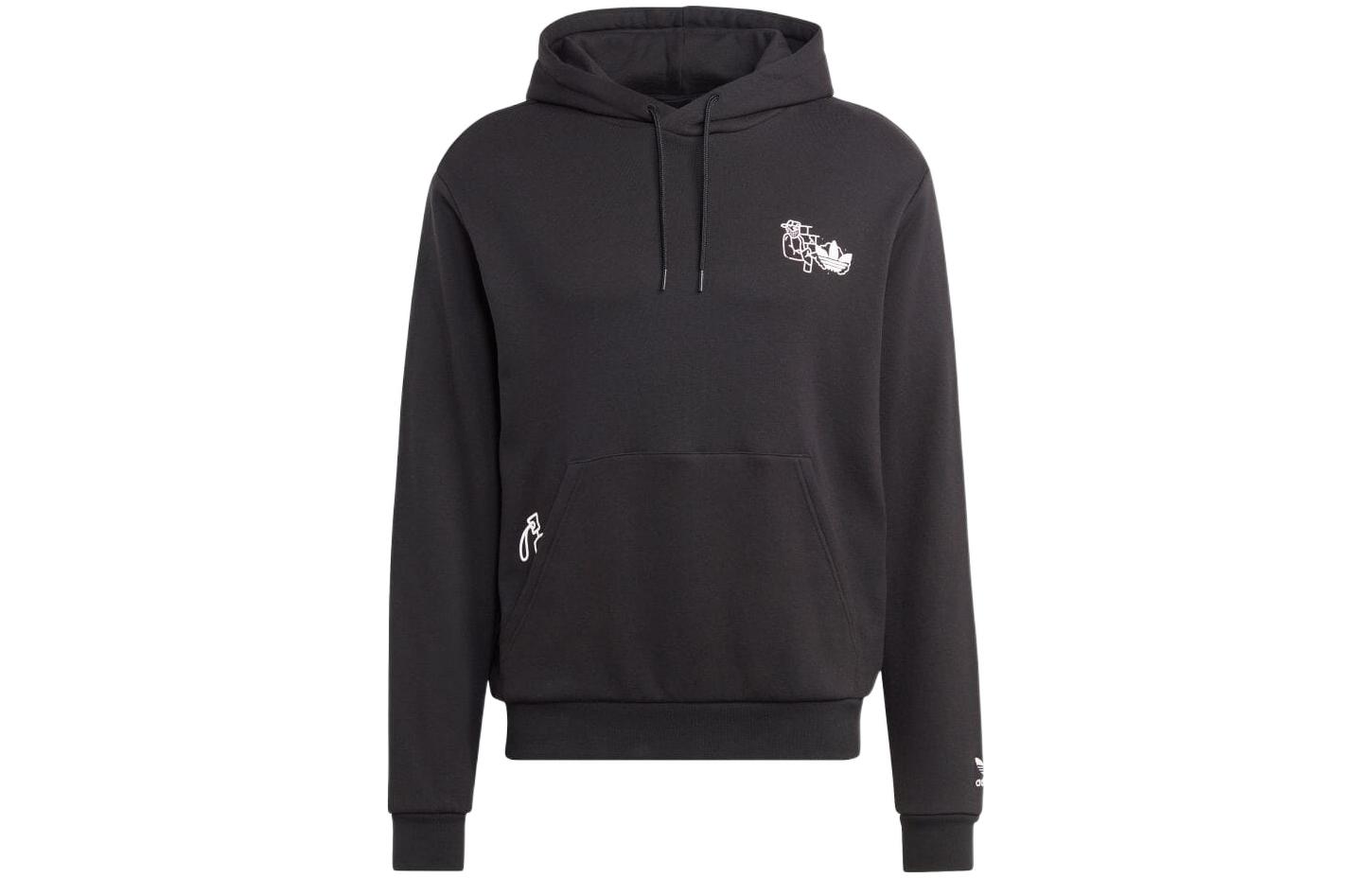 adidas Originals Monochrome Graffiti Logo Hoodie Black IC5739