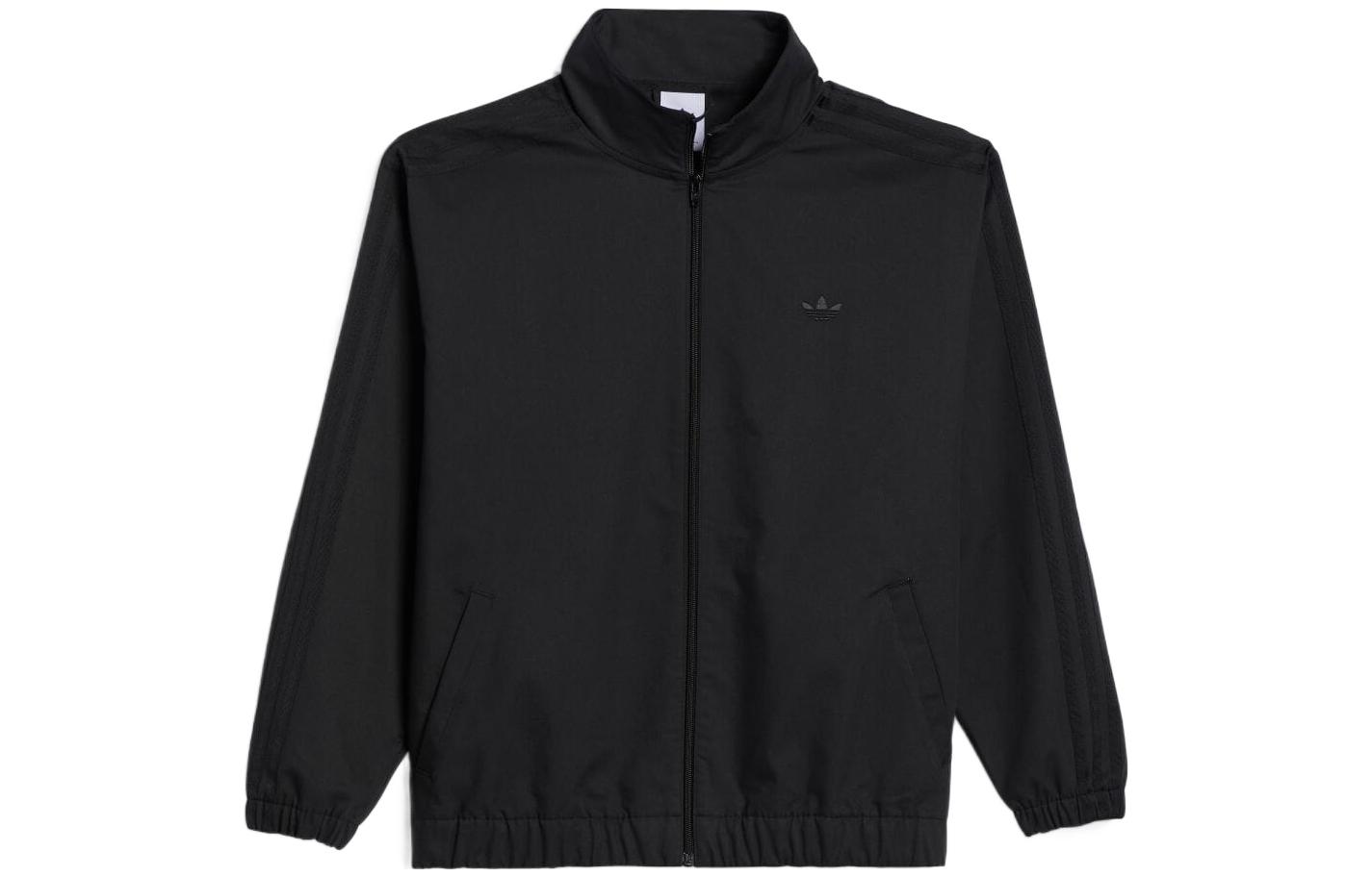 adidas Originals Monochrome Logo Print Casual Jacket Unisex Black HK9852