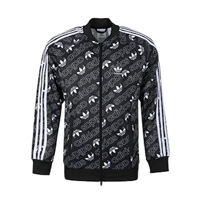 adidas Originals Monogram TT Logo Track Jacket Black EB4087