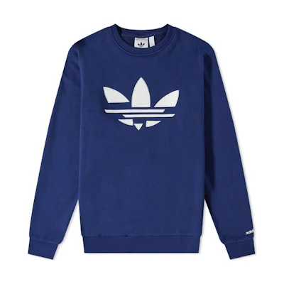 adidas Originals Navy Blue Crewneck Logo Sweatshirt Long Sleeve H37734