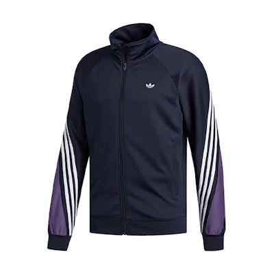 Adidas Originals Navy Retro Track Jacket with Colorblock Stripes FM1524