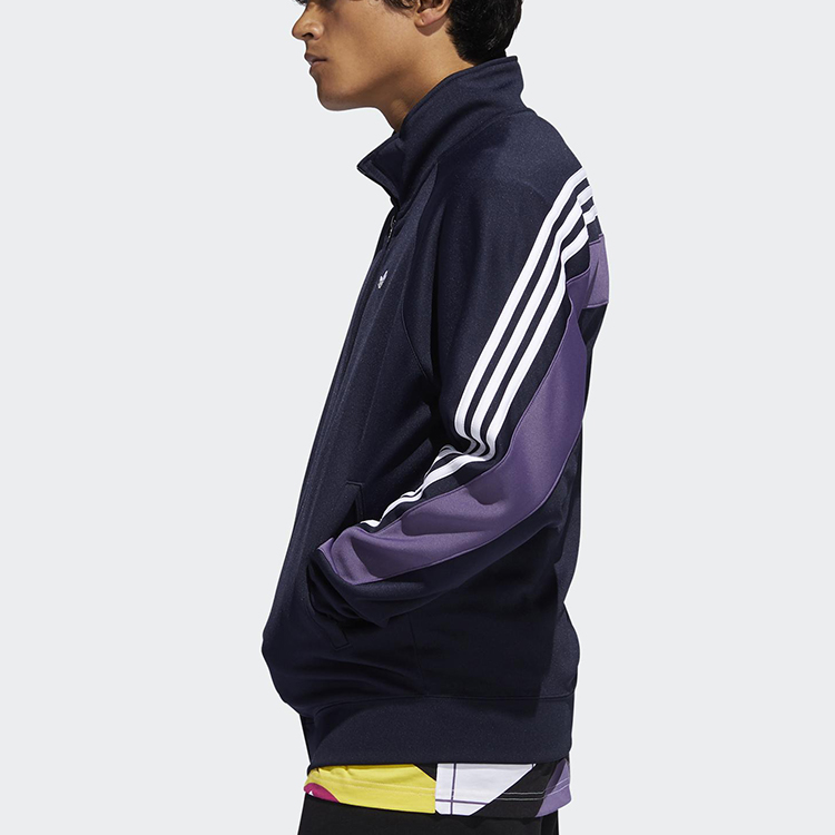 Adidas Originals Navy Retro Track Jacket with Colorblock Stripes FM1524 圖 6