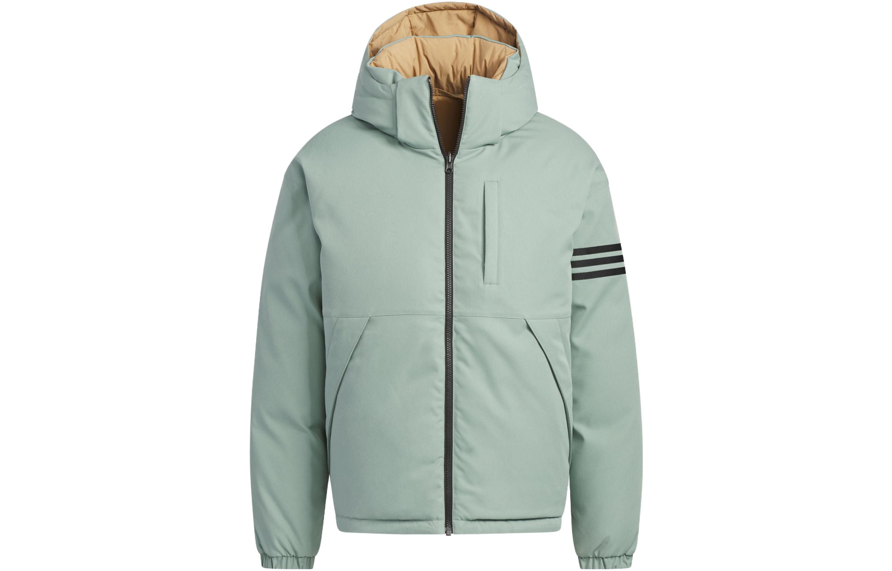 Order adidas Originals NEU 男/女可翻轉羽絨外套 銀灰綠色帶帽外套 IR7254