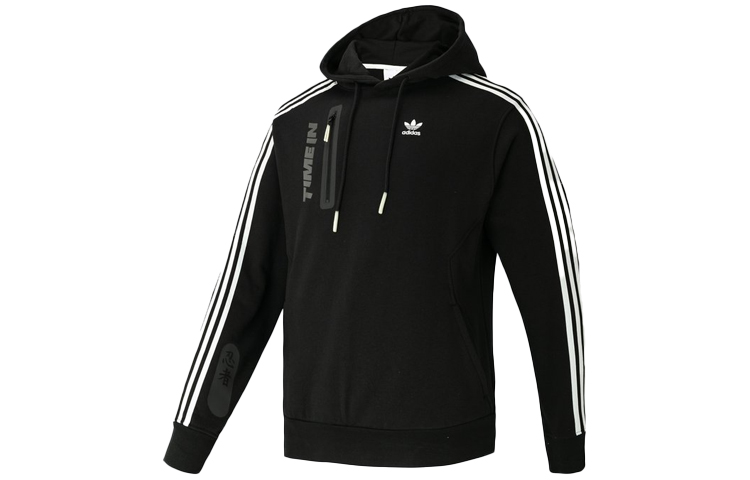 adidas Originals Ninja Hoodie Black Retro Striped Pullover Sportswear GP2313
