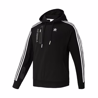 adidas Originals Ninja Hoodie Black Retro Striped Pullover Sportswear GP2313