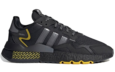 adidas originals Nite Jogger 復古時尚 低筒運動休閒鞋 男女同款 黑灰黃 Order adidas originals Nite Jogger 復古時尚 低筒運動休閒鞋 男女同款 黑灰黃
