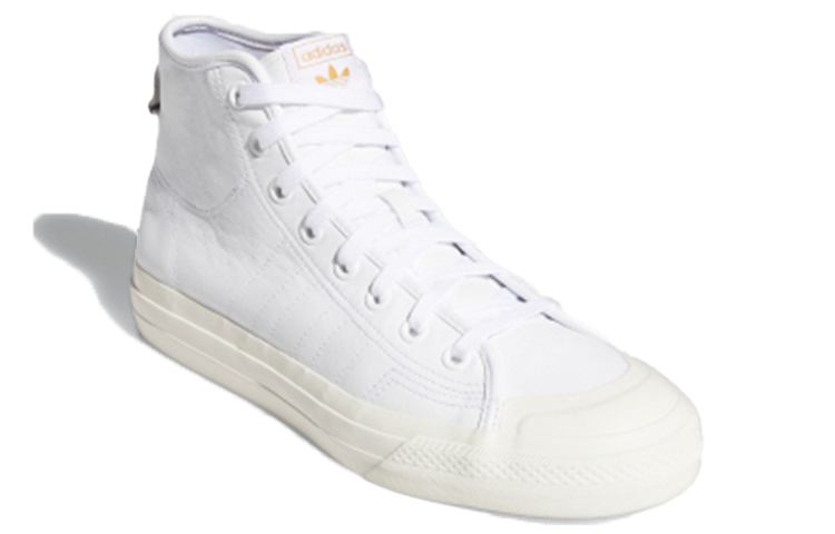 Lookbook adidas originals NIZZA Hi Rf 高幫 板鞋 男女同款 純白色
