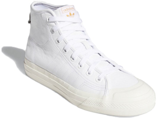 adidas originals NIZZA Hi Rf 高幫 板鞋 男女同款 純白色 Lookbook adidas originals NIZZA Hi Rf 高幫 板鞋 男女同款 純白色