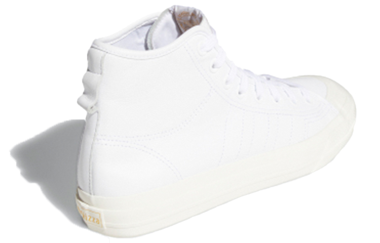 Shop adidas originals NIZZA Hi Rf 高幫 板鞋 男女同款 純白色