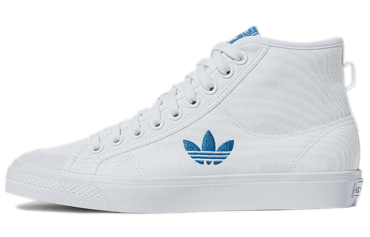 Buy adidas originals Nizza Trefoil Hi 舒適耐磨高筒休閒板鞋 男女同款 雲白