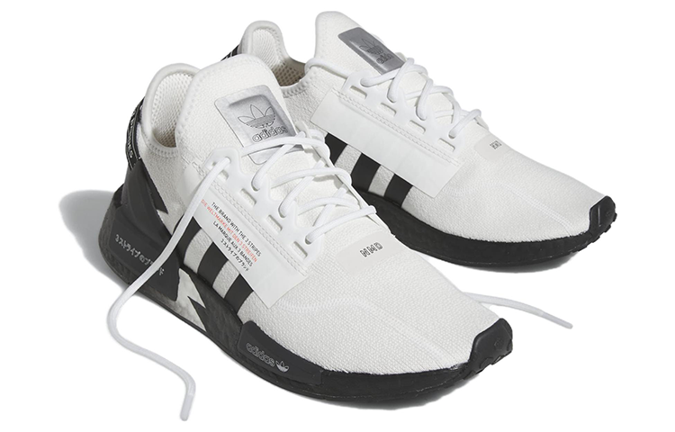 Lookbook adidas originals NMD_R1 減震防滑耐磨 低幫 運動休閒鞋 男女同款 白黑