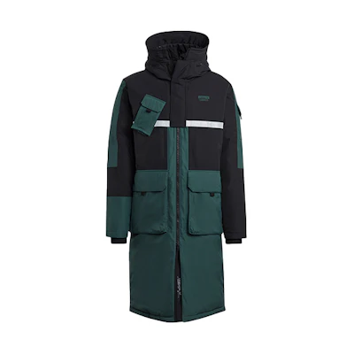 Adidas Originals Official Authentic Clover Long Down Jacket Green GJ6729