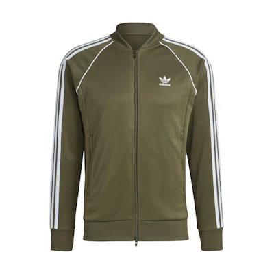 adidas Originals Olive Logo Printed Track Jacket Men’s Long Sleeve IA4784