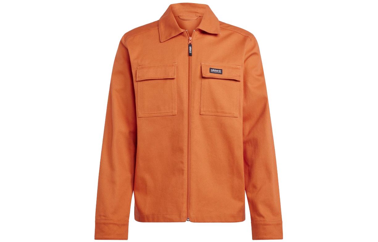 adidas Originals Orange Zip-Up Polo Collar Jacket HR4277