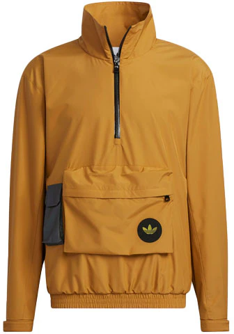 adidas-originals-outdoor-half-zip-stand-collar-woven-jacket-brown-h58066