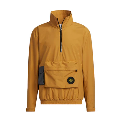 adidas Originals Outdoor Half-Zip Stand Collar Woven Jacket Brown H58066
