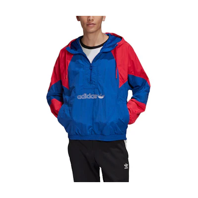 adidas Originals Outdoor Windbreaker Jacket Blue Colorblock Hooded GE6239