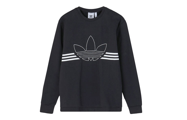adidas Originals Outline Crewneck Fleece Sweatshirt Black ( Casual Fit) ED4685