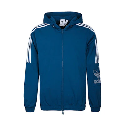 adidas Originals Outline WB Logo Printed Blue Hooded Jacket EB4085