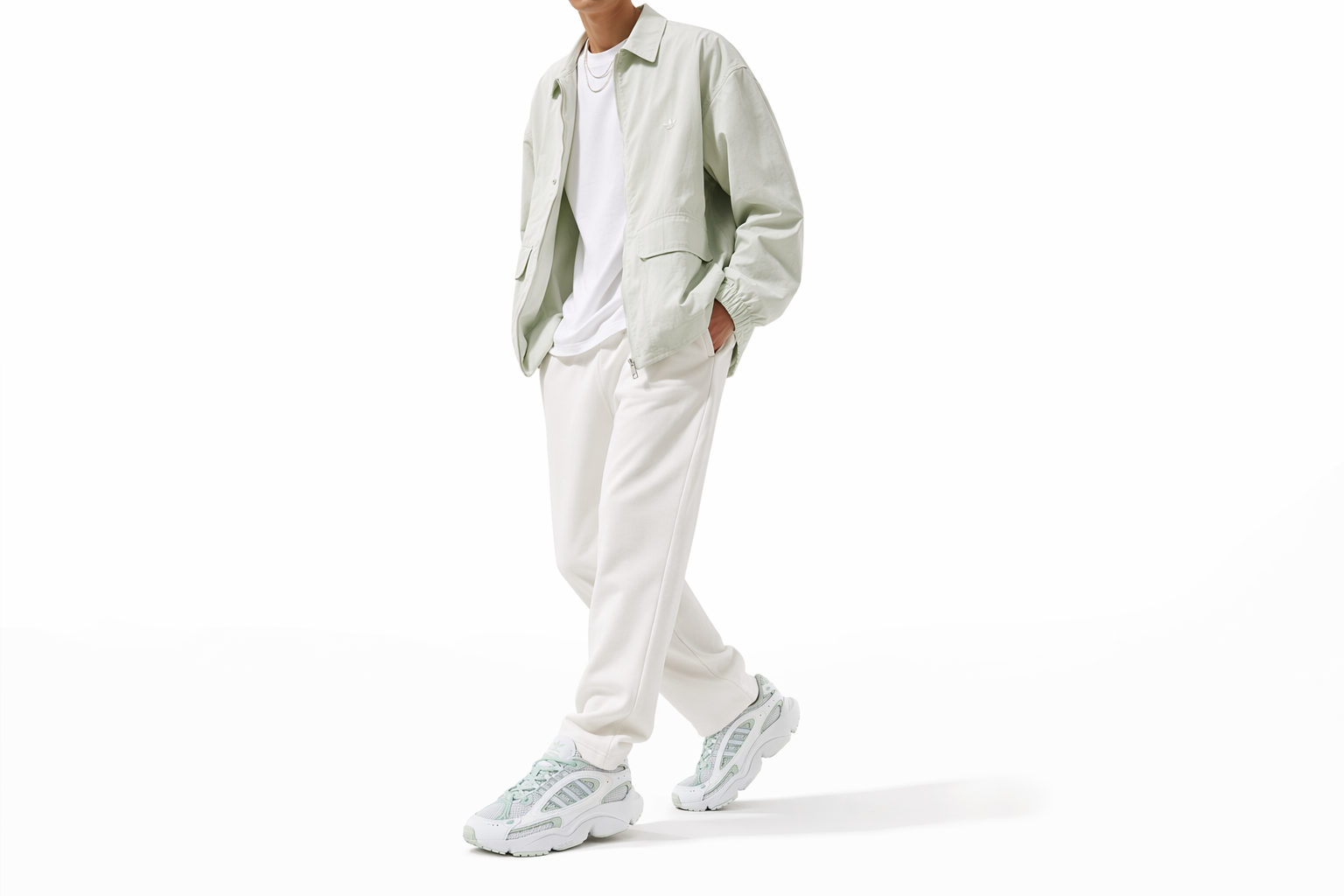Order adidas originals Ozmillen 舒適經典 防滑耐磨 低筒 爸媽鞋 男女款式 白綠色