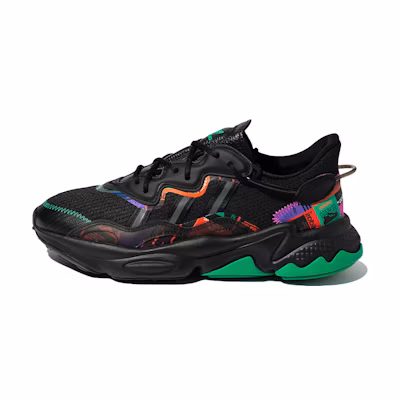 adidas Originals Ozweego Casual Shoes 'Black Green Multi-Color'