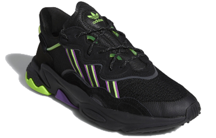 Lookbook adidas originals Ozweego 復古拼色 減震防滑 低筒 日常休閒鞋 男女同款 暗夜紫