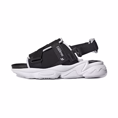 adidas originals Ozweego Sandal Fashion Velcro Casual Unisex Black White Sandals 'Black White'