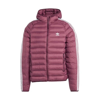 adidas Originals Padded Hooded Puffer Jacket Red 3-Stripes拼 IL2567