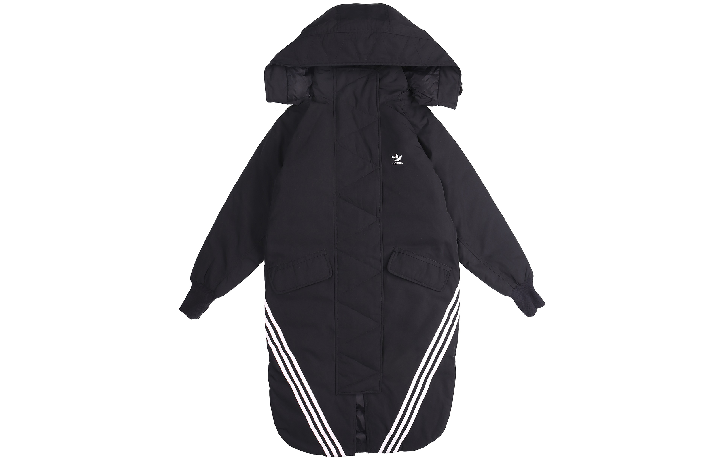 adidas Originals PARK Long Puffer Down Coat Unisex in Black FL0049