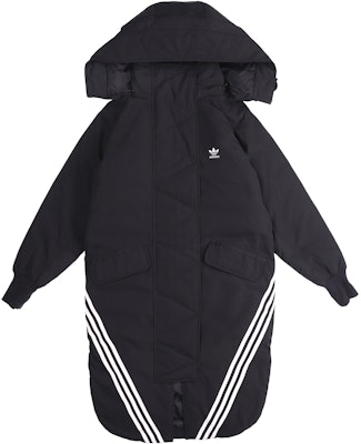 阿迪达斯三叶草男女款黑色长款羽绒大衣 FL0049 Order 阿迪达斯三叶草男女款黑色长款羽绒大衣 FL0049