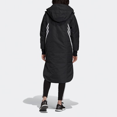 阿迪达斯三叶草男女款黑色长款羽绒大衣 FL0049 Purchase 阿迪达斯三叶草男女款黑色长款羽绒大衣 FL0049