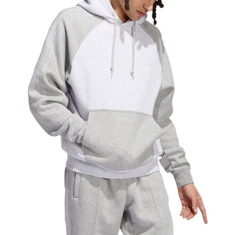 adidas Originals Patch Hoodie Retro Style Light Gray Heathery HI3021 圖 3