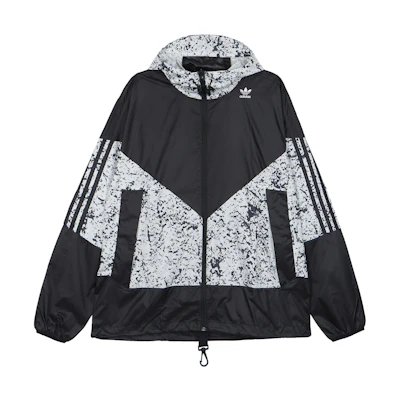 adidas Originals Patchwork Logo Hoodie Jacket Black/White Colorblock DV1965