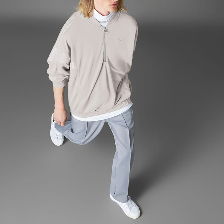 Purchase 아디다스 오리지널 펄그레이 하프집 재킷 솔리드 스트라이프 로고 디자인 HM2340