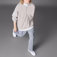 Purchase adidas Originals 珍珠灰半拉鍊外套搭配條紋標誌設計 HM2340