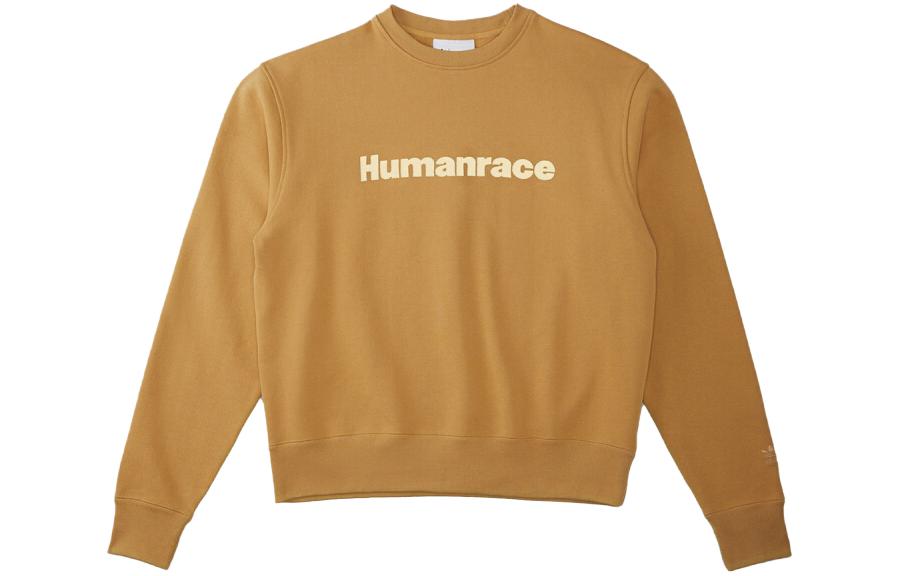 adidas Originals Pharrell Williams Letter Print Pullover Sweatshirt Yellow Unisex HI5542