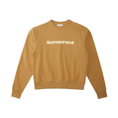 adidas Originals Pharrell Williams Letter Print Pullover Sweatshirt Yellow Unisex HI5542
