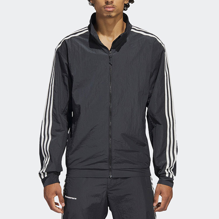 Lookbook adidas Originals Pharrell Williams Striped Zip Jacket Unisex Night Sky Black. HT9996
