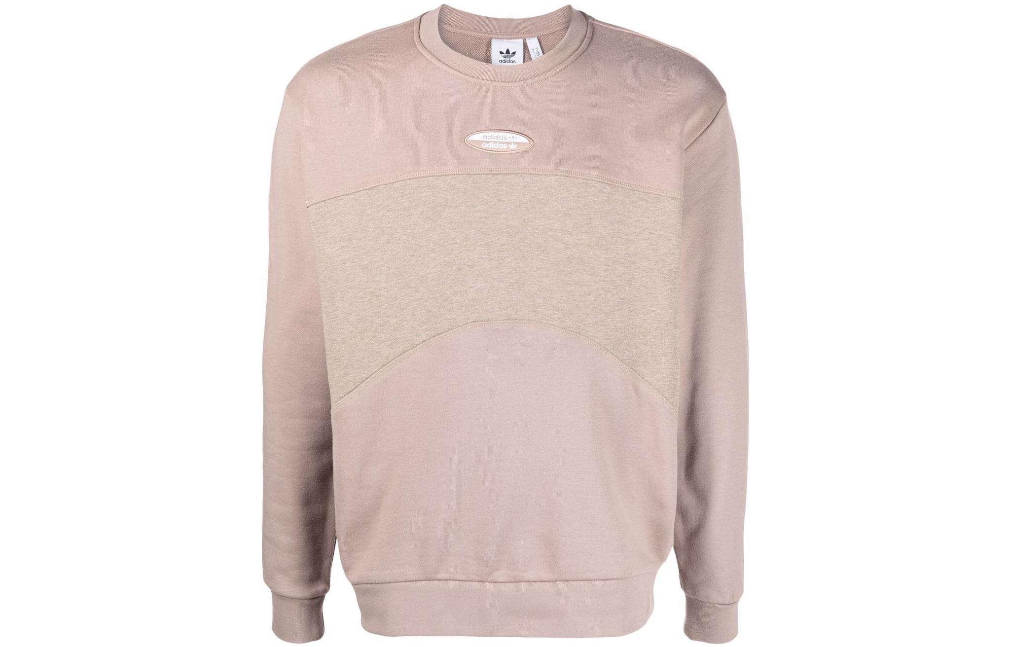 adidas Originals Pink Crewneck Sweatshirt with Logo Patch - Long Sleeve HC9467