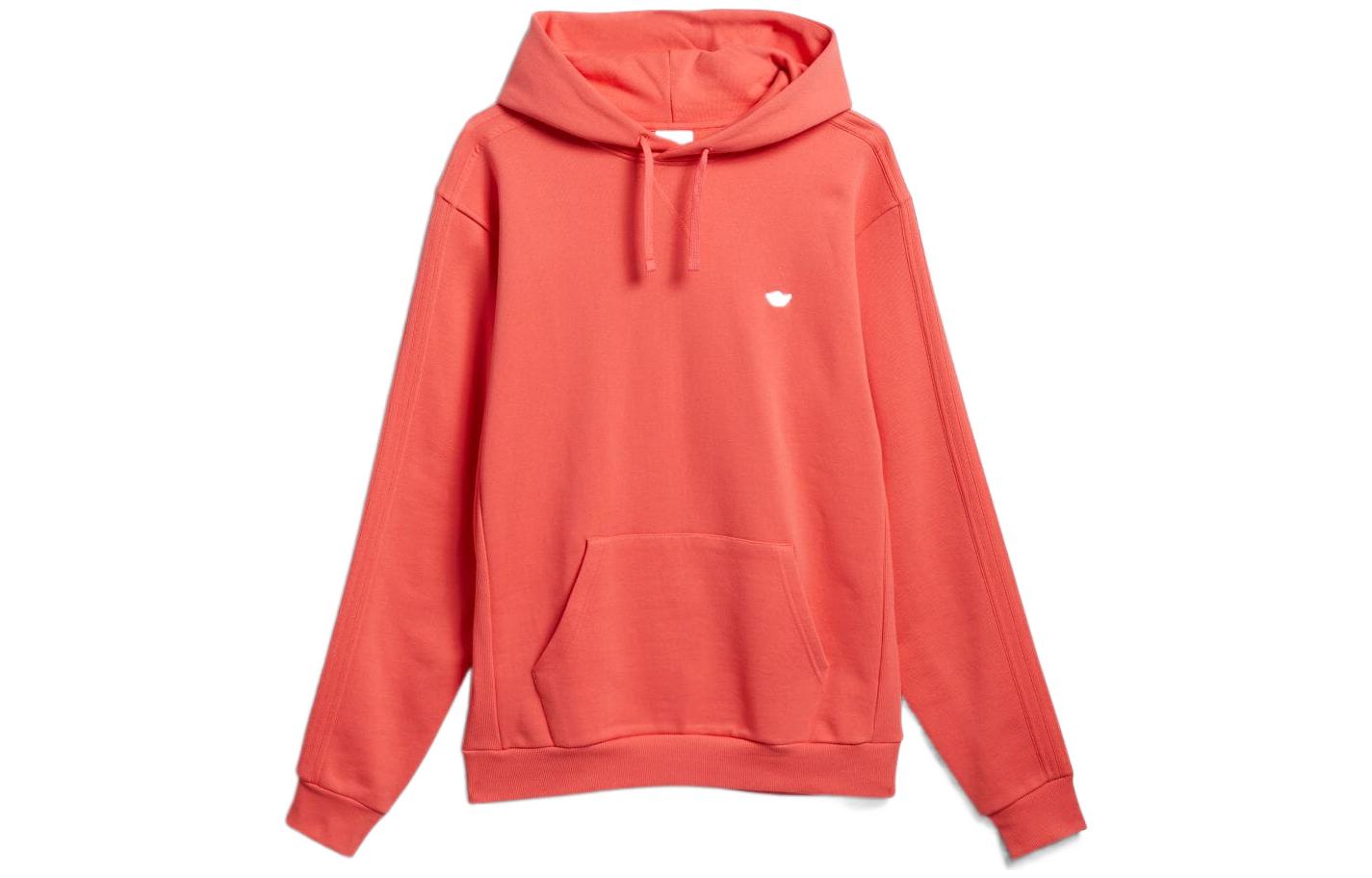 adidas Originals Pink Solid Logo Drawstring Hoodie Unisex HA1277