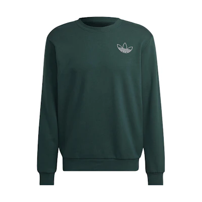 adidas Originals Plain Logo Embroidered Crewneck Sweatshirt Green () HK2792
