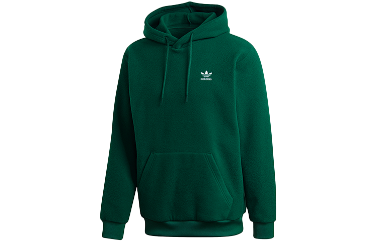 adidas Originals PLR Fleece Hoodie Pullover Sweatshirt Dark Green GE5213