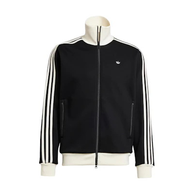 adidas Originals Prem TT Black Track Jacket with Iconic Stripes and Logo JC6353-INTERNATIONAL