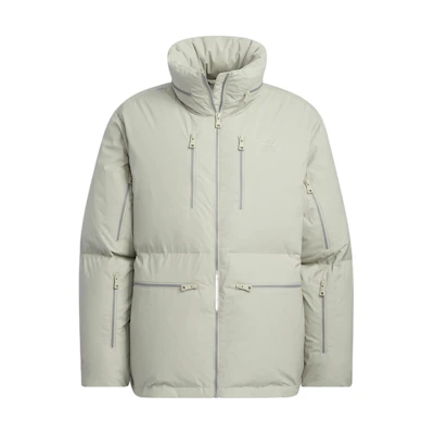 adidas Originals Premium Down Grey Puffer Jacket with Logo Embroidery. HS7279